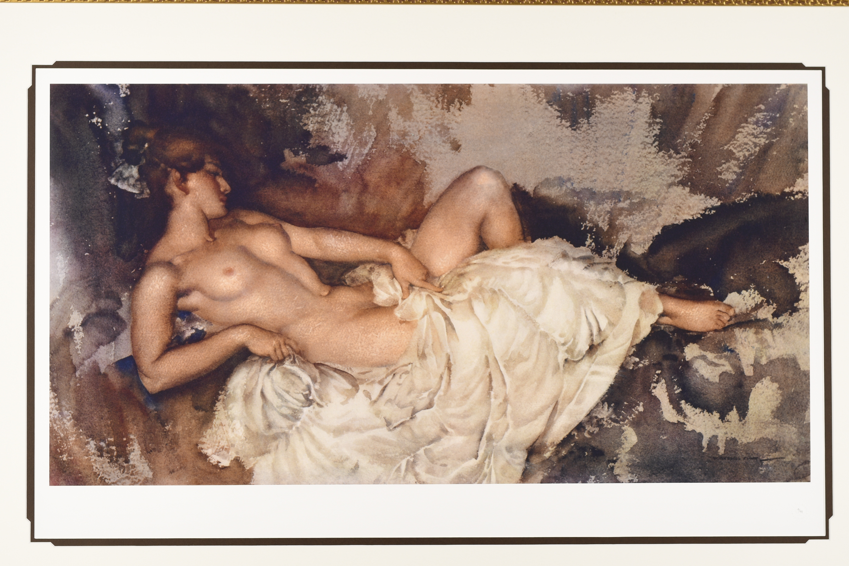 Limited Edition Gouttelette by Sir William Russell Flint. "Reclining Nude". Supplied with Rare ... - Image 2 of 10