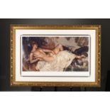 Limited Edition Gouttelette by Sir William Russell Flint. "Reclining Nude". Supplied with Rare ...