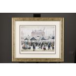 Limited Edition L.S. Lowry Market Scene, Northern Town, 1939.