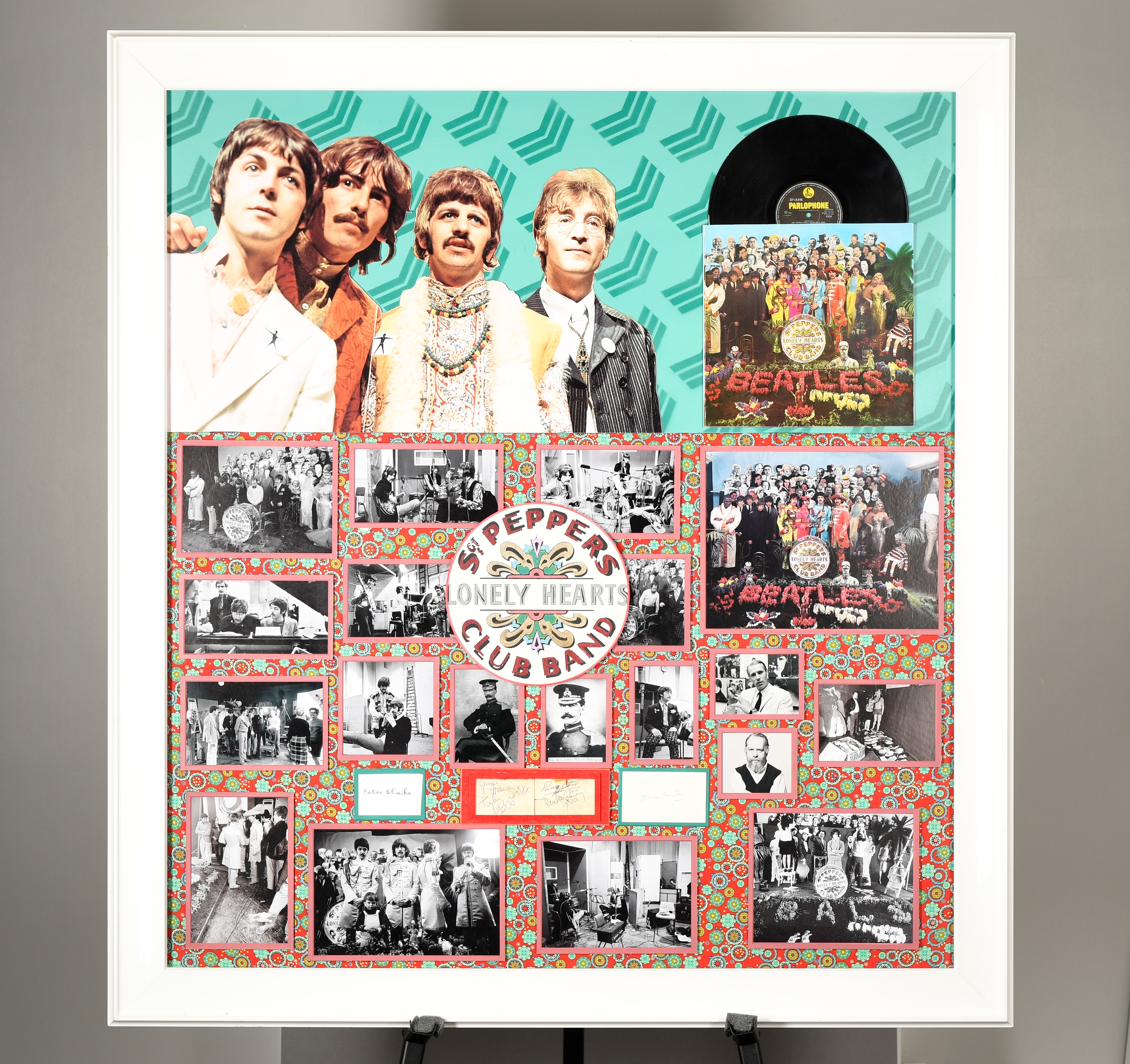 Framed Beatles Unique Presentation with Original Signatures