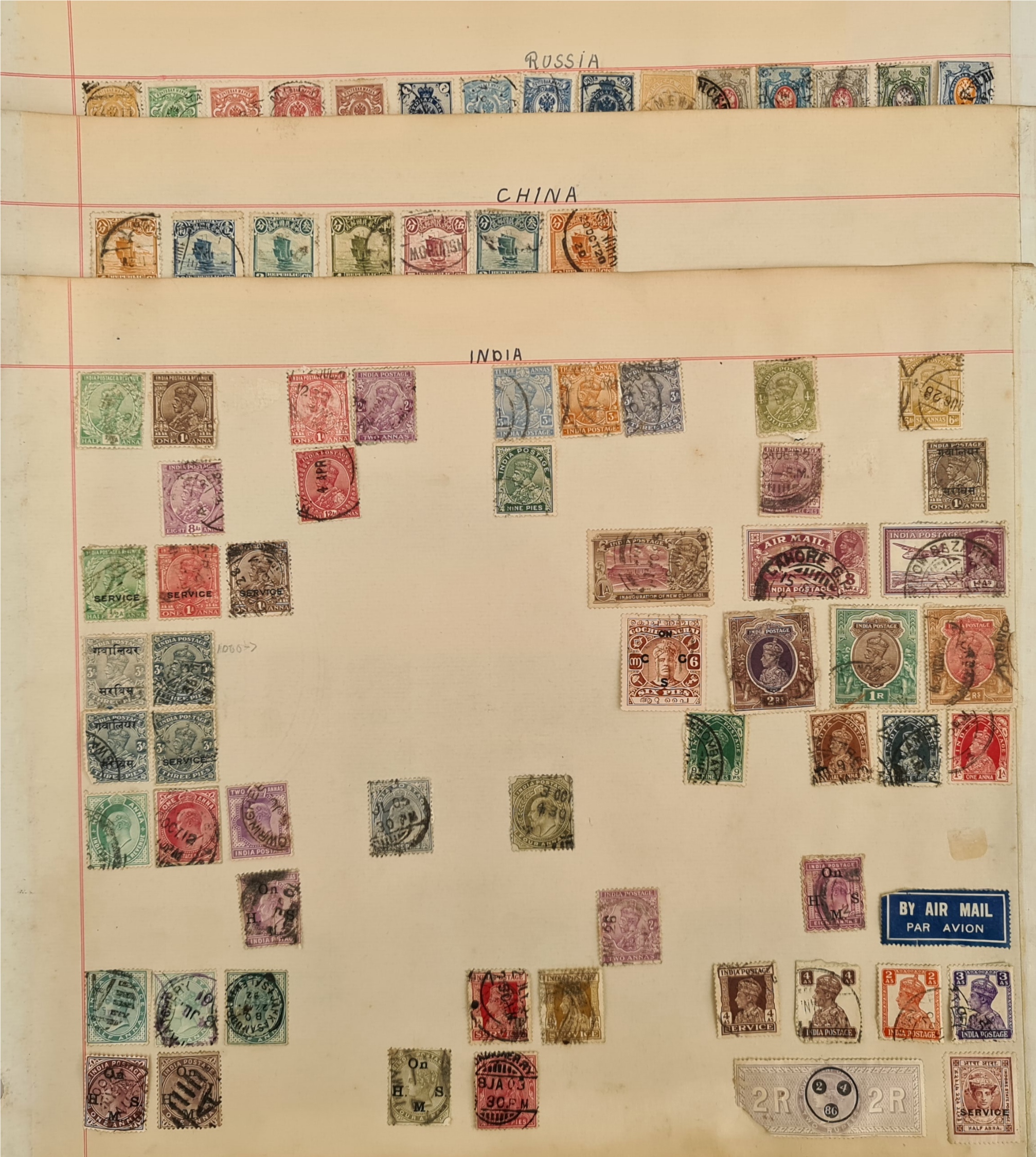Antique Parcel of 120 Russia China & India Postage Stamps