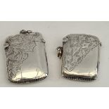 Antique 2 Sterling Silver Vesta Cases