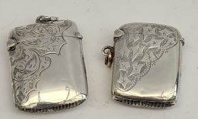 Antique 2 Sterling Silver Vesta Cases