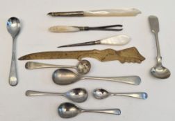 Antique Parcel of Plated Items Includes Mother of Pearl Items