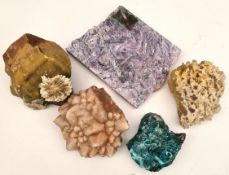 5 Assorted Geological Rock & Crystal Samples