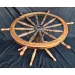 Vintage Retro Ships Wheel Coffee Table c1970's