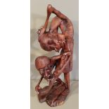 Vintage African Wooden Carved Sculpture Signed to The Base