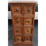 Rustic Solid Wood Set of Drawers 8 Drawers Tall