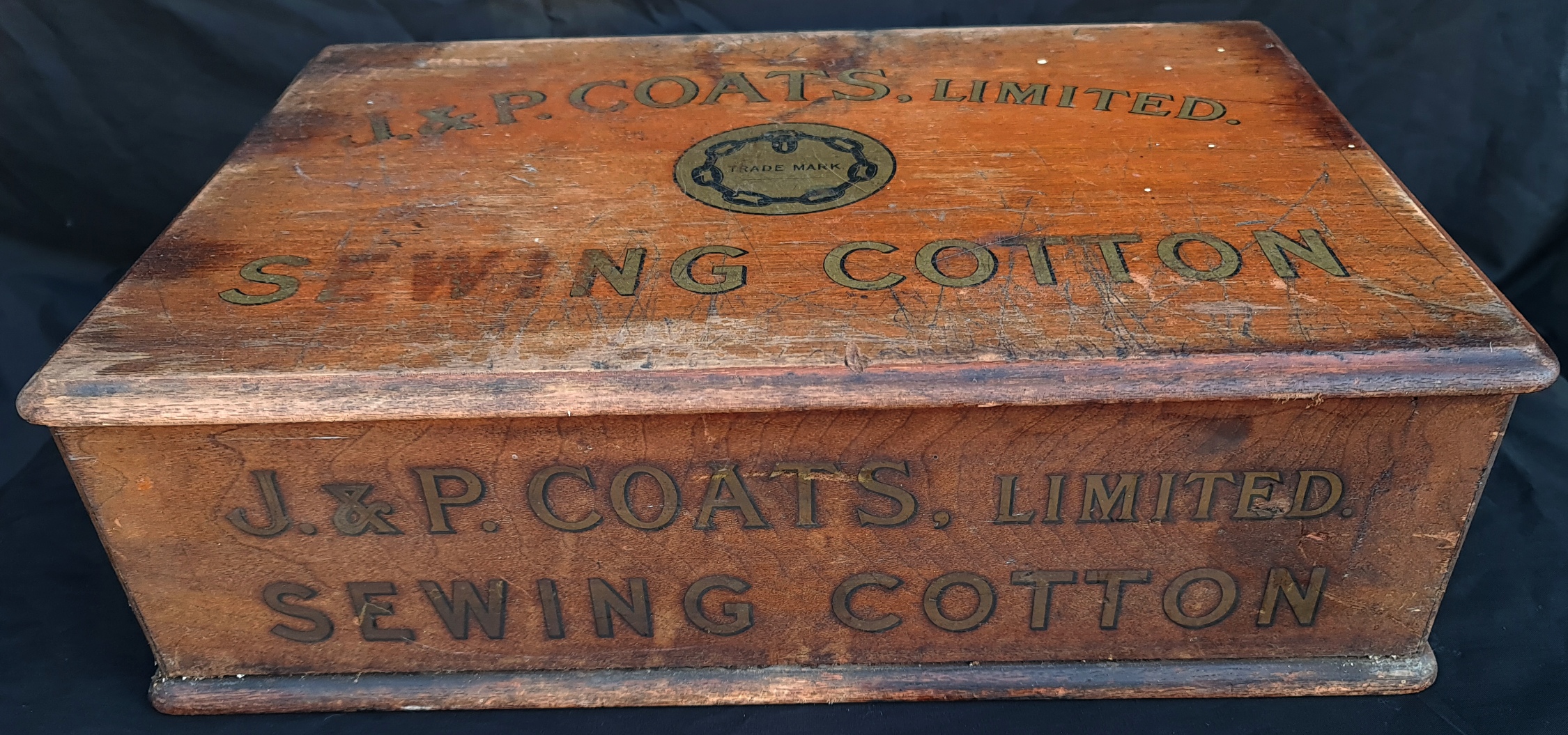 Antique Advertising J & P Coats Cottons Shop Counter Drawers - Image 4 of 5