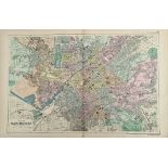 Antique Map of Manchester 1899 G. W Bacon & Co.