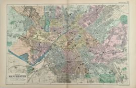 Antique Map of Manchester 1899 G. W Bacon & Co.