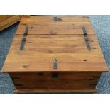 Large Rustic Pine Wooden Coffee Table Storage Cupboard