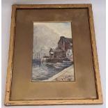 Antique Art Watercolour Nautical Picture Signed Lower right
