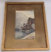 Antique Art Watercolour Nautical Picture Signed Lower right