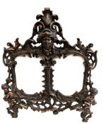 Antique Edwardian Metal Double Portrait Frame.