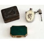 Vintage Parcel 2 Small Metal Boxes & A Scent Bottle