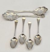 Antique Parcel of Sterling Silver Tea Spoons & 2 Others