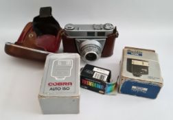 Vintage Kodak Camera In Original Case With Original Flash etc.