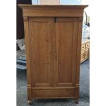 Antiques Rustic Pine Storage Cupboard on Bun Feet 6ft Tall