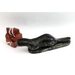Vintage Eskimo Inuit Style Figures Eija Seras Kissing Sculpture & Stone Seal