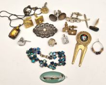 Vintage Parcel of Costume Jewellery Includes Brooches & Cufflinks