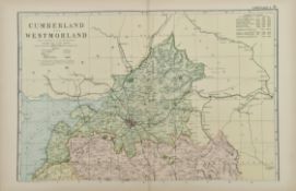 Antique Map Cumberland & Westmorland 899 G. W Bacon & Co