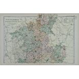 Antique Map of Worcestershire & Gloucestershire 1899 G. W Bacon & Co