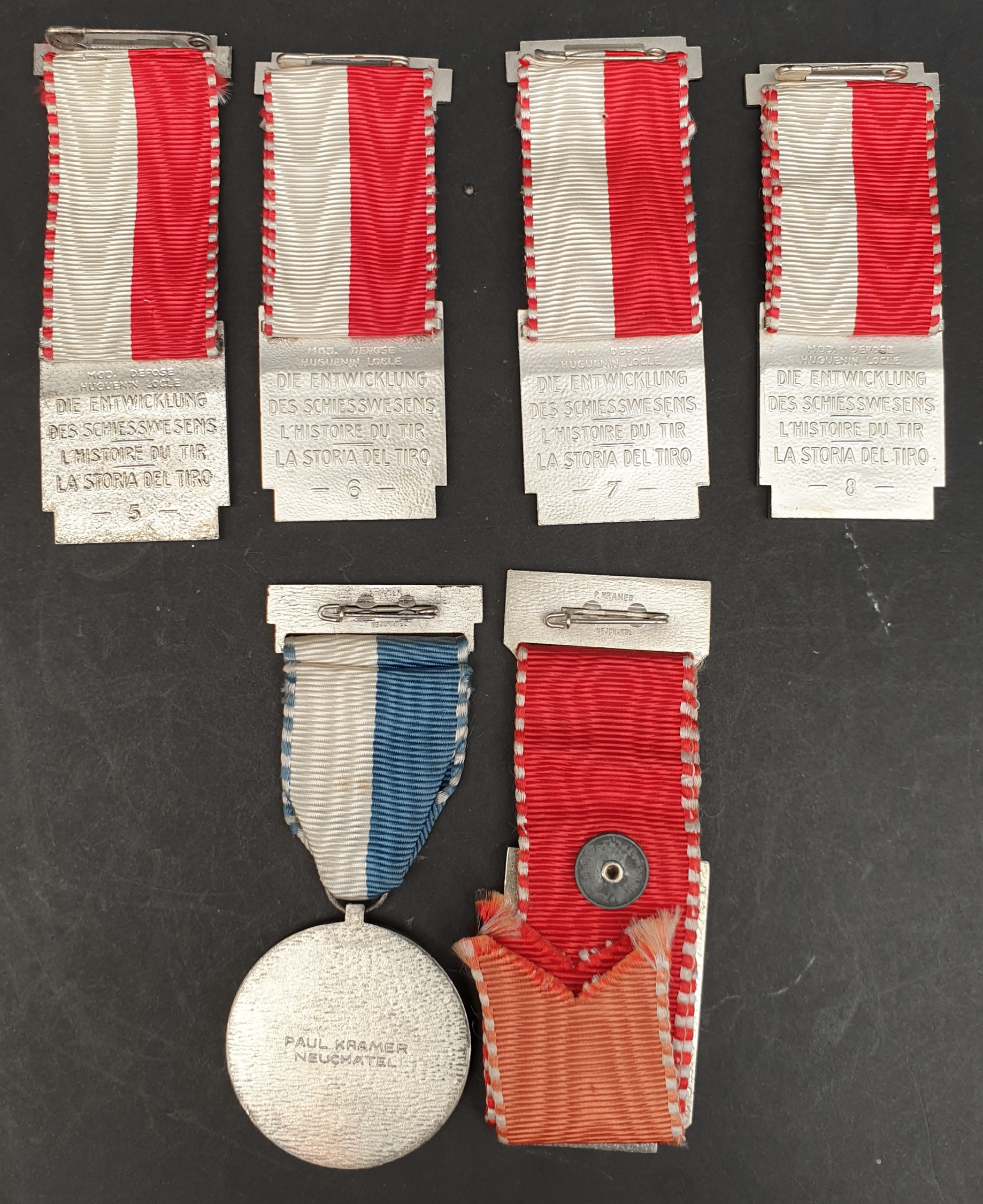 Vintage 6 Swiss Shooting Medals 1950's - Image 2 of 2