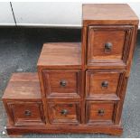 Rustic Solid Wood Graduated Storage Drawers