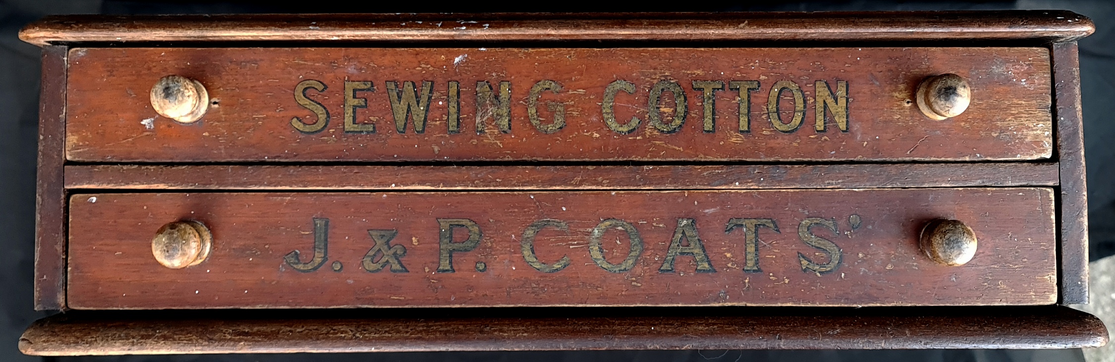 Antique Advertising J & P Coats Cottons Shop Counter Drawers - Image 5 of 5