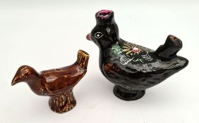 Antique 2 x Pottery Bird Whistles