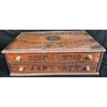 Antique Advertising J & P Coats Cottons Shop Counter Drawers