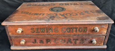 Antique Advertising J & P Coats Cottons Shop Counter Drawers