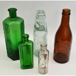Antique 5 Assorted Collectable Bottles Includes I.O.M. Bottle