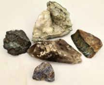 5 Assorted Geological Rock & Crystal Samples