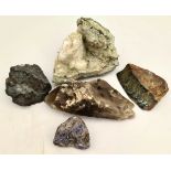 5 Assorted Geological Rock & Crystal Samples