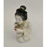 Vintage Royal Worcester Japanese Girl Figure Candle Snuffer 3 Inches Tall