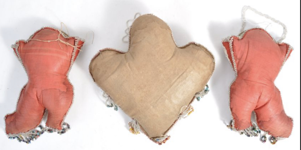 Collection of C19th native american bead works in the shape of boots and a beart - Image 2 of 9