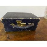Edwardian blue leather vanity case