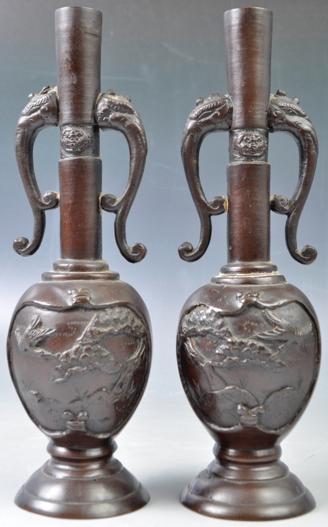 Pair of Meiji bronzes