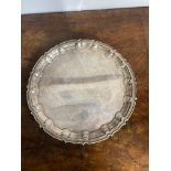 Edwardian Silver plated salver with Scalloped edges
