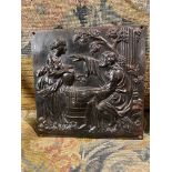 C19th cast-iron patinated relief plaque
