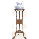 George III mahogany washstand with jug and bowl