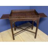 A George III style fretwork silver table