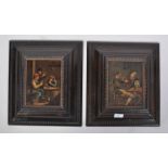 After David Teniers a pair of paintings of tavern scenes