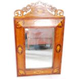 C18th style Dutch Marquetry cushion mirror