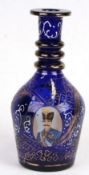 Bohemian blue glass decanter