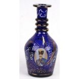 Bohemian blue glass decanter