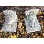 Pair of stone cast corbels