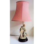 Naples Porcelain Figural Lamp Florence Italy